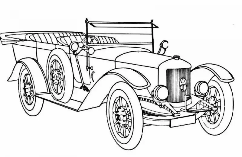 Tranh tô màu xe cổ điển để trẻ hiểu thêm về lịch sử