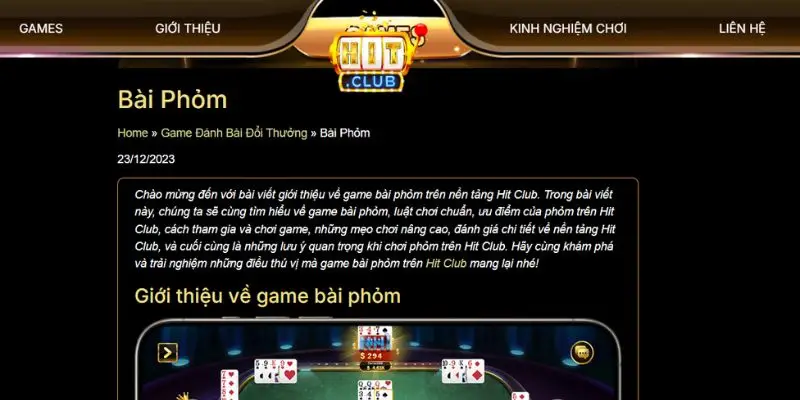 HITCLUB game bài đổi thưởng uy tín hàng đầu Phỏm